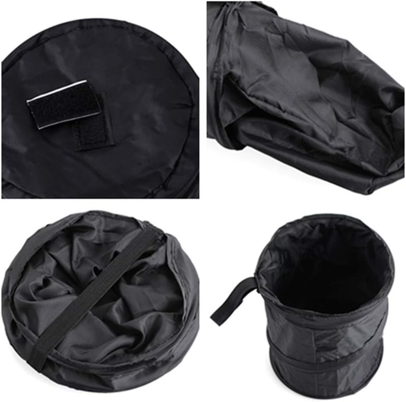 AISIBO Collapsible Car Trash Can, Car Auto Garbage Trash Can Black Portable Garbage Can, Waste Basket Rubbish Bin - Image 2