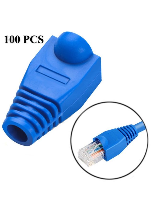 BURAQ Network Cable Boots Cap Cover for RJ45, Blue (100 pcs in one packaging , the price is for 100 pcs)(Blue) - Image 1