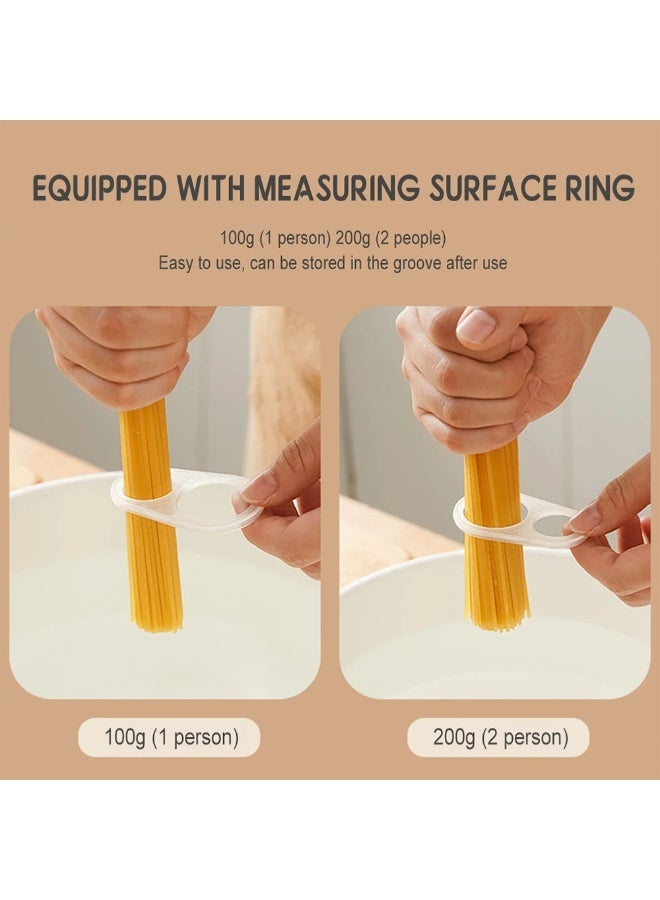 FDTY 1Pcs Microwave Pasta Cooker with Strainer Lid,Pasta Cooker in Microwave with Water Level and Spaghetti Portion Measuring Device for Dorm Kitchen 11.22 * 3.15 * 2.95 in - Image 3