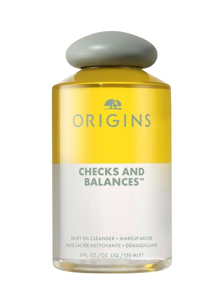Origins Origins Checks and Balances Milky Oil Cleanser + Makeup Melter | Softens Skin & Removes Makeup | With Squalane & Plant-Derived Glycerin, 5 Fl Oz - Image 1
