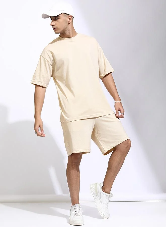 هاي لاندر Highlander Oversized Solid T-Shirt and Shorts