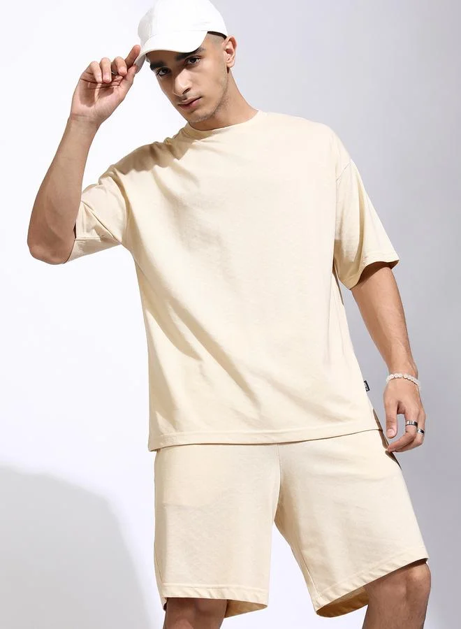 هاي لاندر Highlander Oversized Solid T-Shirt and Shorts