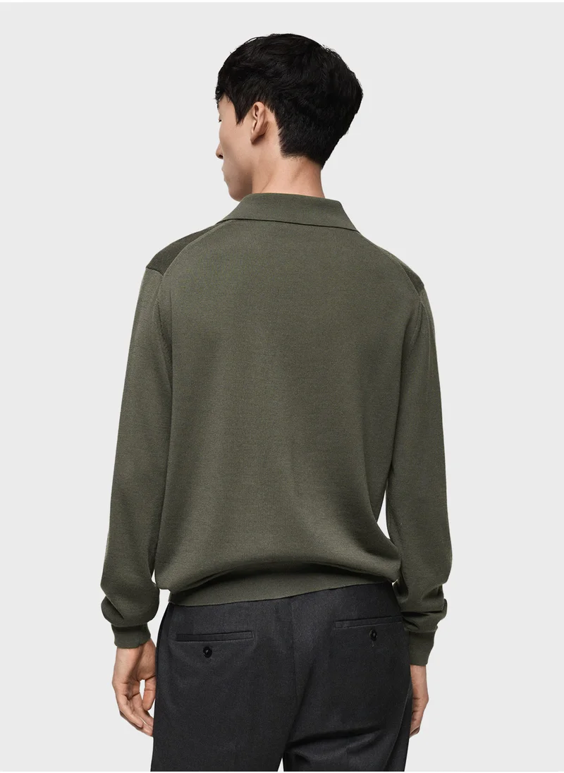 مانجو مان Willys  Polo Neck Long Sleeve Sweater