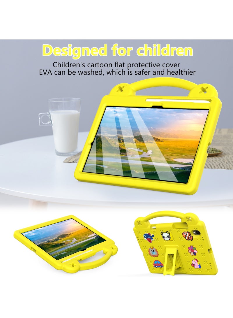 VKL Kids Case Compatible with Samsung Galaxy Tab S11 11 Inch 2025, Lightweight EVA Kids Friendly Shockproof Case Cover with Invisible Bracket, Handle and Shoulder Strap (Yellow) - Image 3
