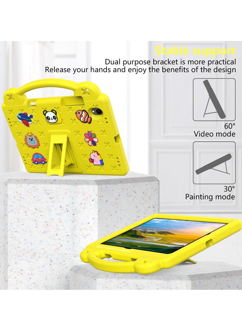 VKL Kids Case Compatible with Samsung Galaxy Tab S11 11 Inch 2025, Lightweight EVA Kids Friendly Shockproof Case Cover with Invisible Bracket, Handle and Shoulder Strap (Yellow) - Image 4