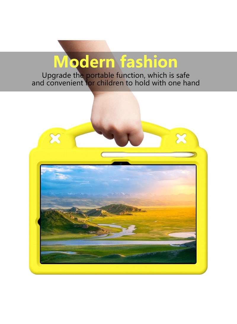 VKL Kids Case Compatible with Samsung Galaxy Tab S11 11 Inch 2025, Lightweight EVA Kids Friendly Shockproof Case Cover with Invisible Bracket, Handle and Shoulder Strap (Yellow) - Image 5