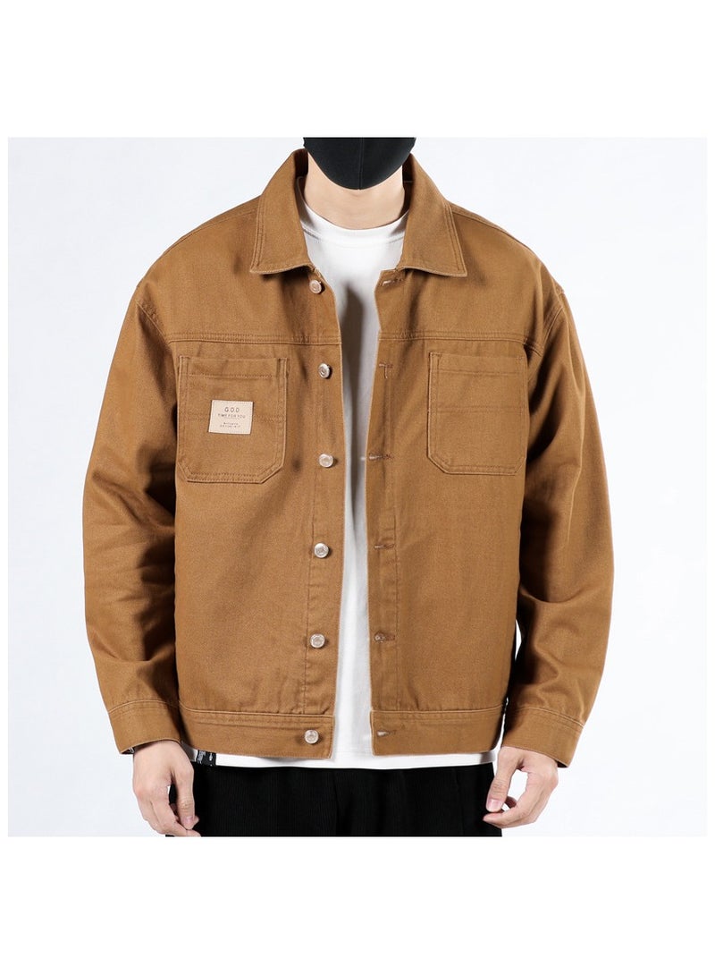 Fashionable Men's Lapel Casual Men's Denim Jacket  - Image 1