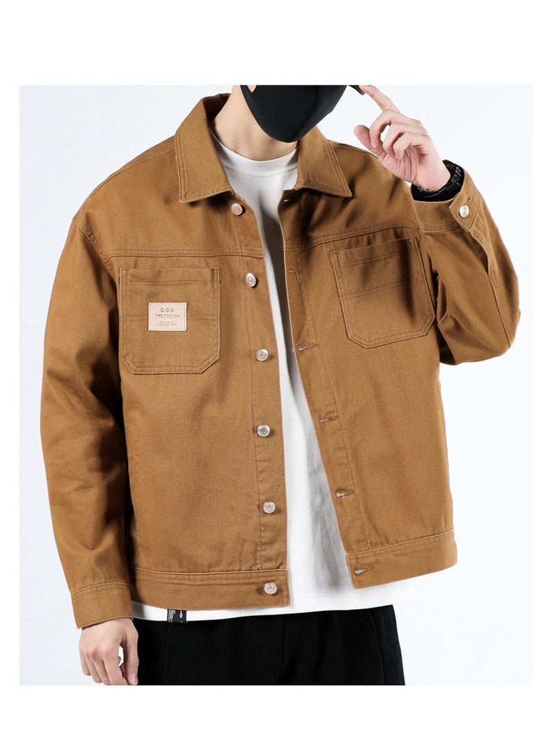 Fashionable Men's Lapel Casual Men's Denim Jacket  - Image 2