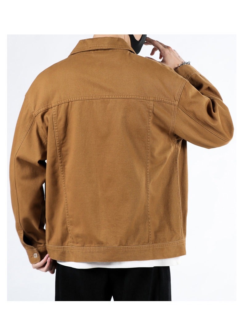 Fashionable Men's Lapel Casual Men's Denim Jacket  - Image 3