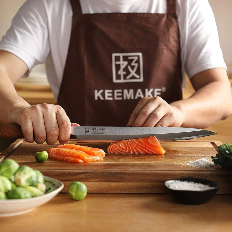 KEEMAKE Sashimi Knife Japanese - 10.5 inch Sushi Knife VG10 Stainless Steel Single Bevel Blade, Perfect Rosewood Handle Yanagiba knives - Image 4