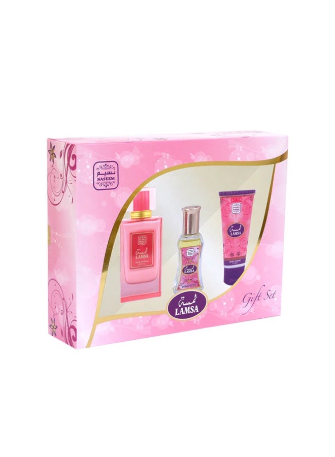 Naseem Lamsa Luxury Fragrance Gift Set, Pink, Perfume and Body Care Collection for Women