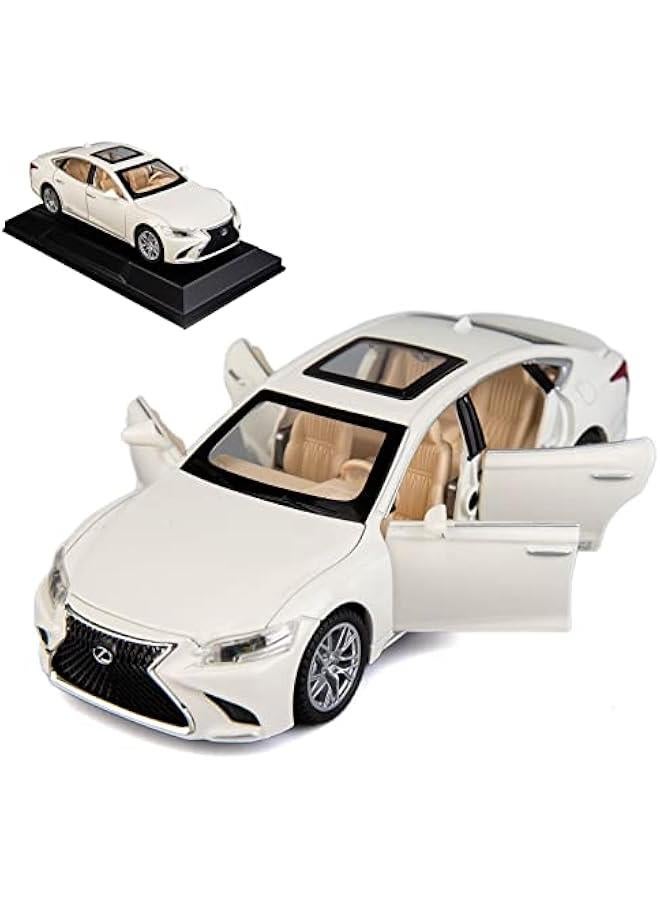 OCTOBER 1/32 Compatible for Lexus Ls500h Model Car, Zinc Alloy Pull Back Toy car with Sound and Light for Kids Boy Girl Gift(White)  - Image 1