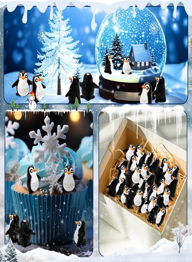 Bbiamsleep 130 Pcs Miniature Penguin Figurine Mini Resin Penguin Figurines Mini Resin Animals for Fairy Garden Micro Landscape Winter Christmas Decor - Image 5
