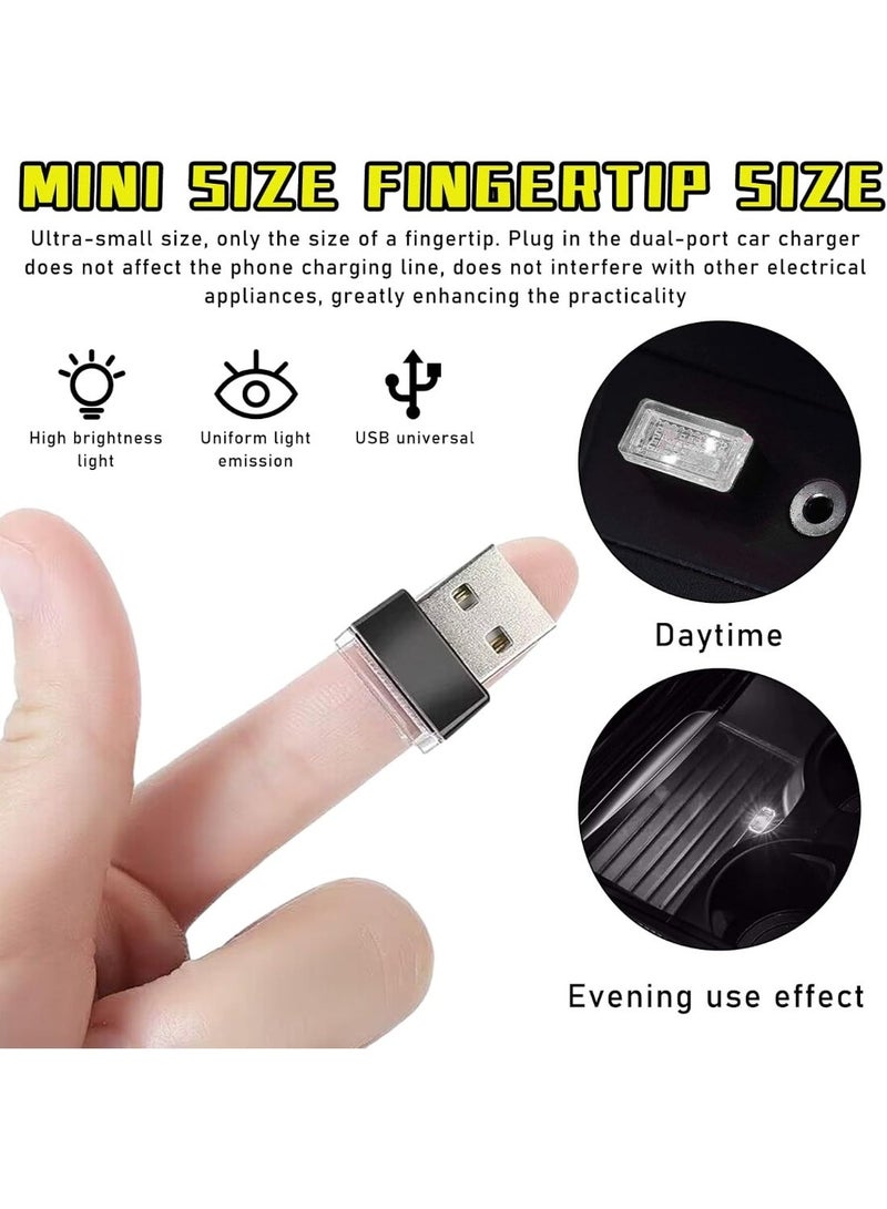 6 جهاز كمبيوتر شخصي USB LED سيارة مصباح الغلاف الجوي الداخلي ، إضافة إلى USB ديكور ضوء ليلي ، مجموعة الإضاءة المحمولة للسيارات المحيطة ، ملحقات داخلية عالمية للمركبات لمعظم السيارات (6 ألوان) - Image 5