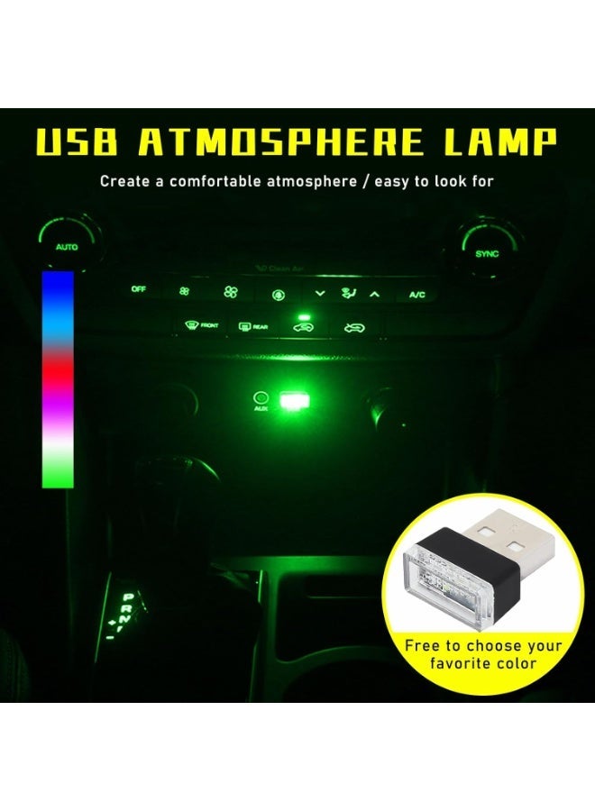 6 جهاز كمبيوتر شخصي USB LED سيارة مصباح الغلاف الجوي الداخلي ، إضافة إلى USB ديكور ضوء ليلي ، مجموعة الإضاءة المحمولة للسيارات المحيطة ، ملحقات داخلية عالمية للمركبات لمعظم السيارات (6 ألوان) - Image 3