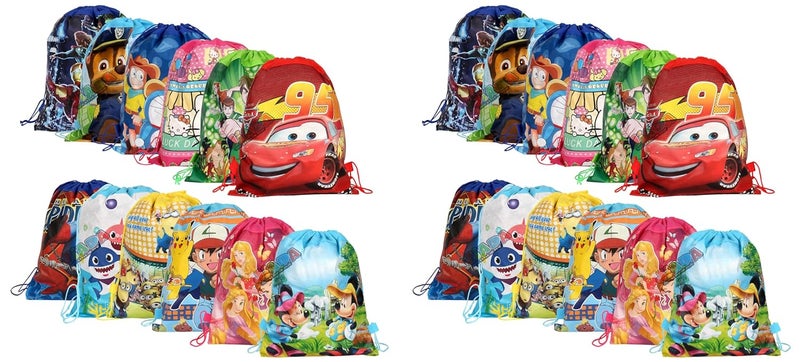 JIADA Return Gifts Set of Cartoon Printed Kids Haversack Bags (Pack of 24)