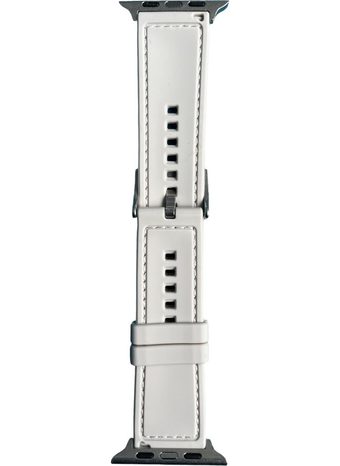 T-MAX Apple Watch Compatible (2,3,4,5,6,7,8,9 44-45-49 mm) Fiber Fabric Patterned Silicone Strap  - Image 1