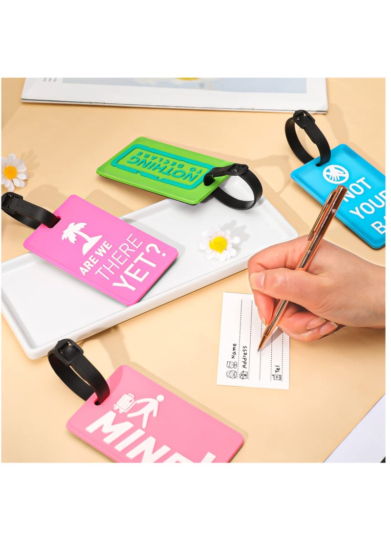 4-Pack Luggage Tags with ID Cards for Suitcases and Bags - Travel ID Tags to Prevent Loss of Baggage and Ensure Easy Identification - Image 2