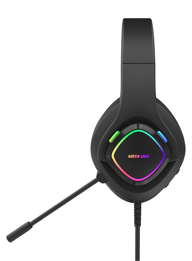 GREEN LION Gaming Headphone GP32X with High-Definition Audio / Music / Comfortable to Wear / Durable Build /Wide Combability/ 3.5mm Audio Jack / Noise Canceling Mic /  2.1m Wired Headphone - Black - Image 5