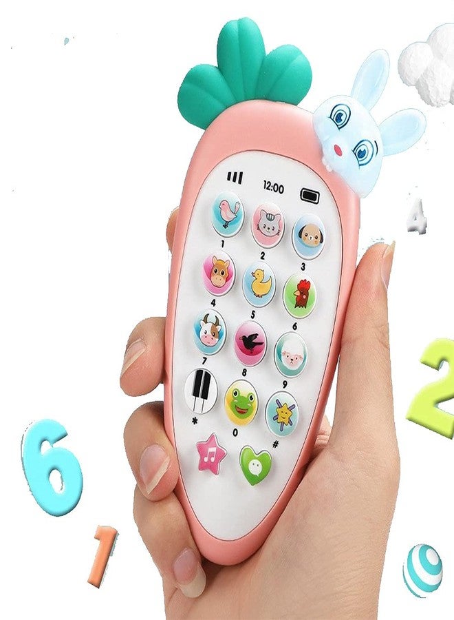 BlackZone Smart Phone Cordless Feature Mobile Phone Toys Mobile Phone for Kids Phone Small Phone Toy Musical Toys for Kids Smart Light Birthday Gifts for Boys, Girls -Kimi Rabbit Phone - Image 1
