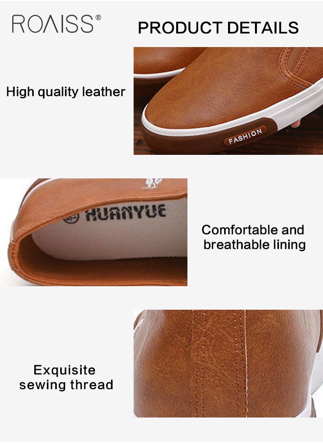 roaiss - Slip-on Flat Shoes for Men, Round Toe Flat Shoes, Lightweight Comfortable Walking Shoes with Anti-Slip Outsole, Men's Stylish Loafers, Suitable for Walking, Driving, Traveling and Daily Wear - Image 1
