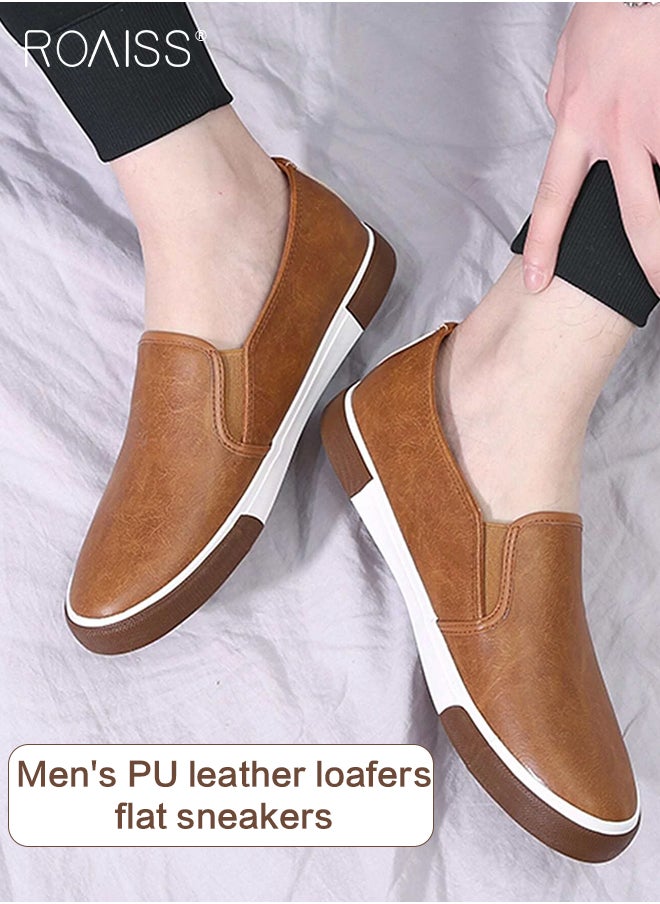 roaiss - Slip-on Flat Shoes for Men, Round Toe Flat Shoes, Lightweight Comfortable Walking Shoes with Anti-Slip Outsole, Men's Stylish Loafers, Suitable for Walking, Driving, Traveling and Daily Wear - Image 1