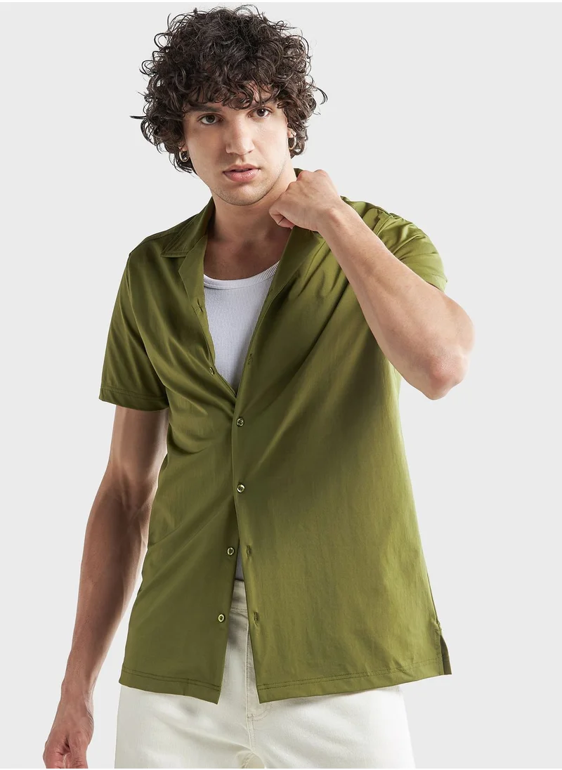 فاف Printeded Camp Collar Shirt