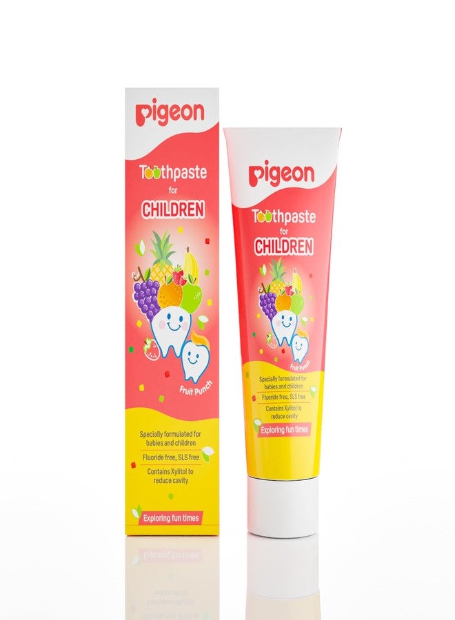 Pigeon Fruit Punch Toothpaste for Babies & Children | Formulated Without Fluoride, SLS, Added Colour & Paraben | pH Friendly Gentle Oral Care | 45 g Each | Pack of 4 - Image 4