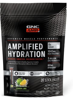 Amplified Hydration Enhanced Electrolyte And Healthy Digestion Complex Lemon Lime 20 Count