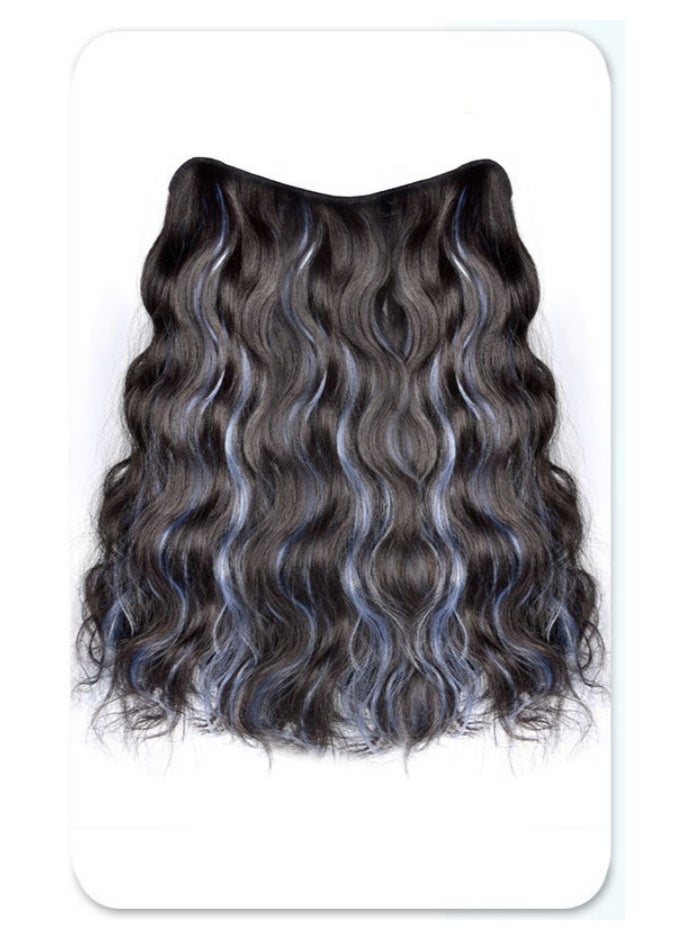 EBMINI New Water Ripple Curly Hair Dyed V-Shaped Wig Piece  - Image 1