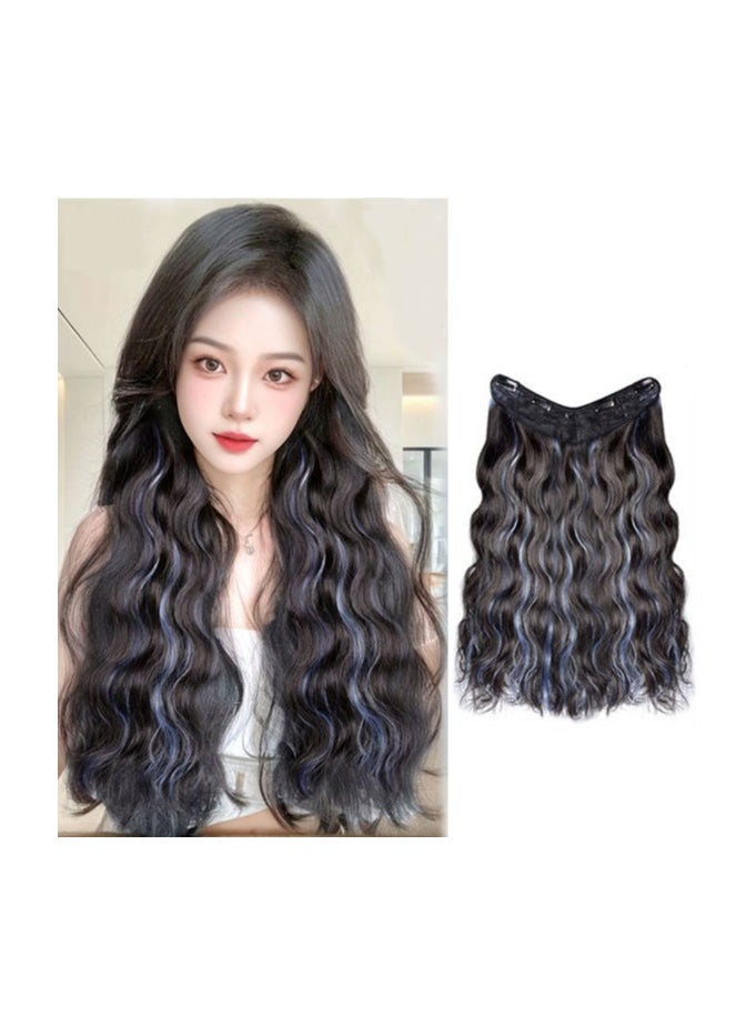 EBMINI New Water Ripple Curly Hair Dyed V-Shaped Wig Piece  - Image 2