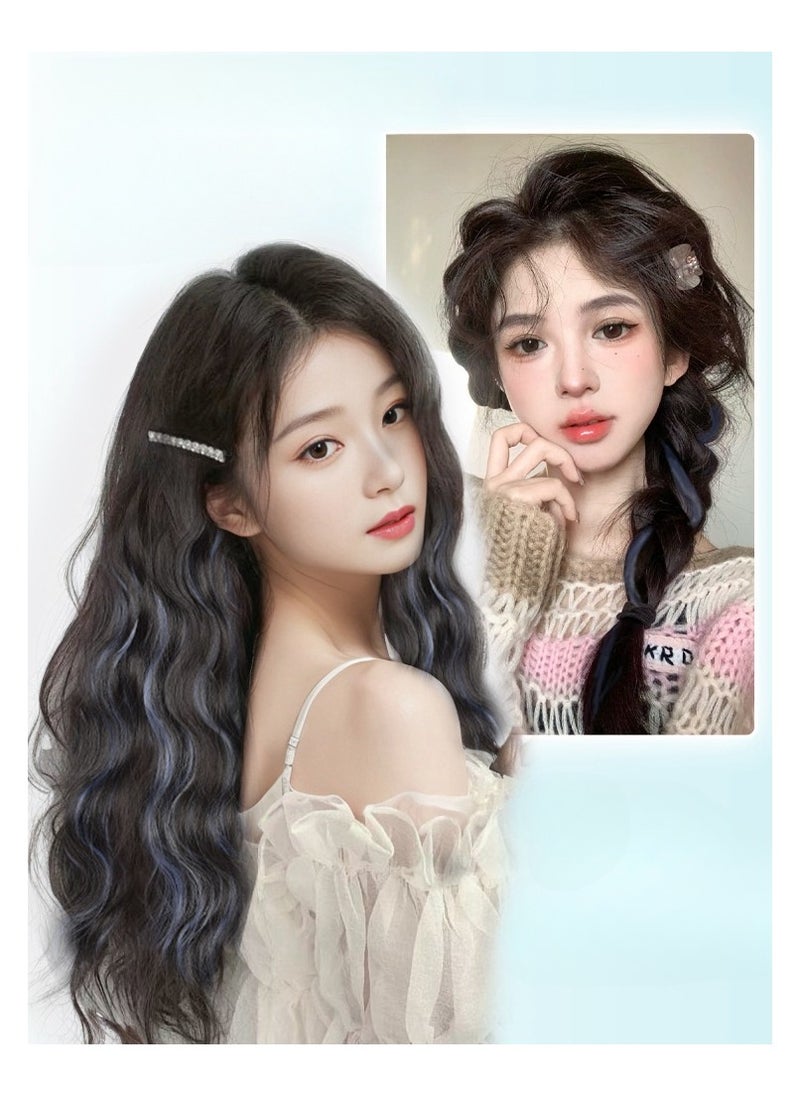 EBMINI New Water Ripple Curly Hair Dyed V-Shaped Wig Piece  - Image 3