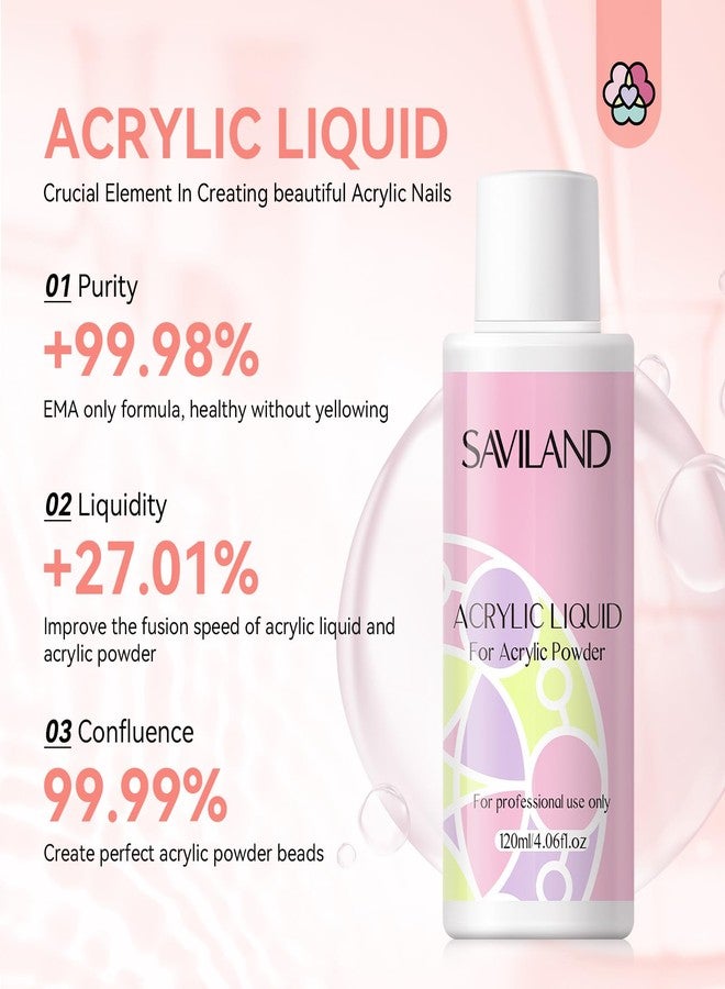 SAVILAND Acrylic Nail Set - 10 Colors Glitter Nudes Acrylic Powder and Acrylic Liquid Acrylic Nail Brushes Nail From Dappen Dish Cuticle Oil Manicure Tools for Acrylic Application at Home & Salon Use - Image 4