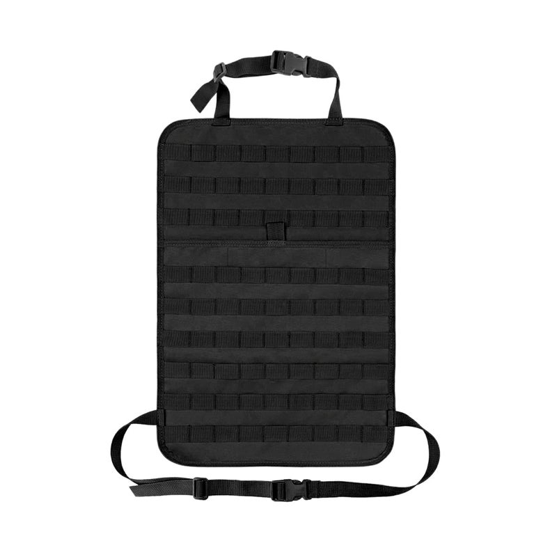 MUQIDA Car Seat Back Organizer, Tactical MOLLE Sag Proof Vehicle Panel Backseat Cover Protector, Universal Molle Nylon Storage Bag Seat Back Hanger Pad for Car Truck SUV Pickup (Black) - Image 1