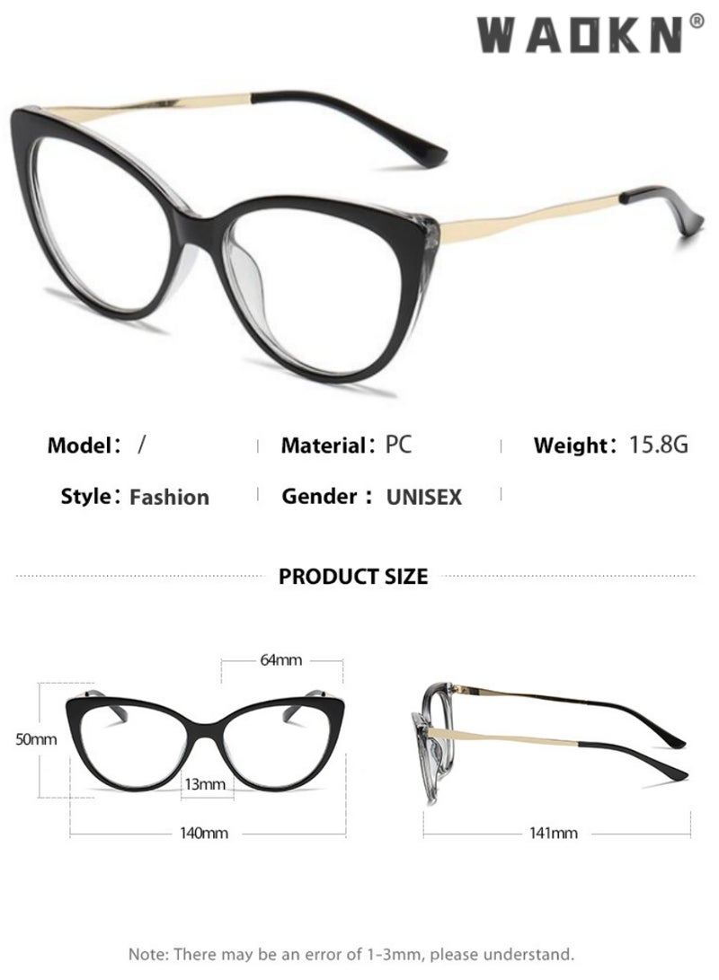 WAOKN Women's Blue Light Blocking Glasses Blue Light Filter Computer Reading Gaming TV Phones Glasses Fashion Cat Eye Eyewear with Water Ripple Frame Anti Eyestrain Headache  - Image 4