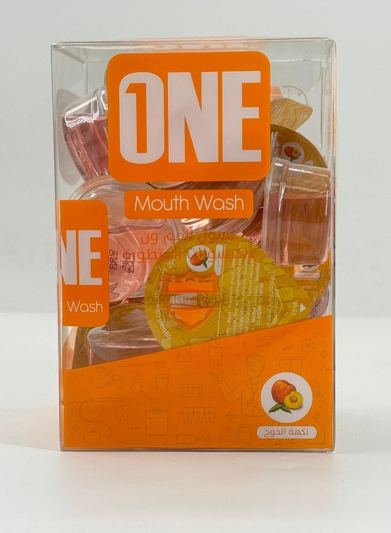 وان غسول الفم بالكبسولات المتطورة بنكهة الخوخ  20 كبسولة 15 مل - Image 1