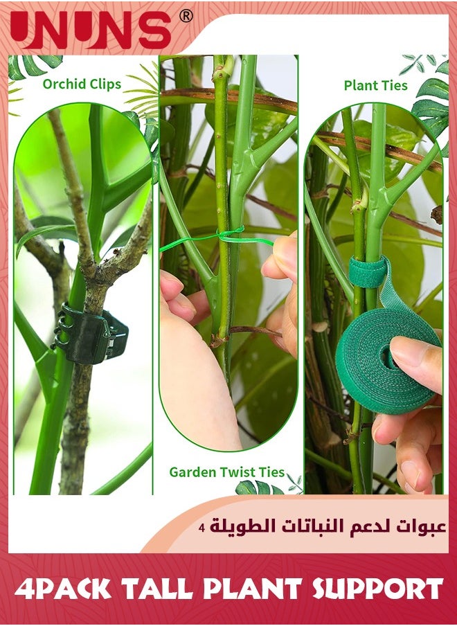 UNUNS Plant Support,4 Pack 39.37" Detachable Twig Plant Support Stakes Set,Blends In To Plant,Branch Plant Sticks With Orchid Clips Twist Plant Ties,Twig Trellis For Indoor Outdoor Plants  - Image 4