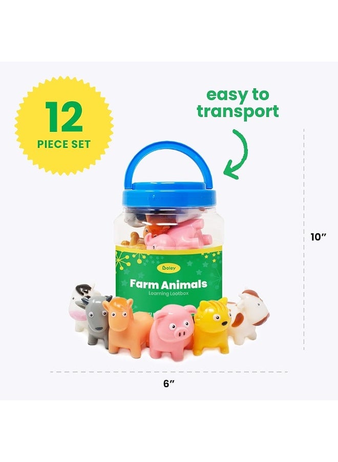 Boley Farm Animals Bath Toys Bucket - Includes 12 Colorful Fun Free Bathtub Toys & Pool Toys for Kids & Toddlers Ages 2 and Up! - Image 1
