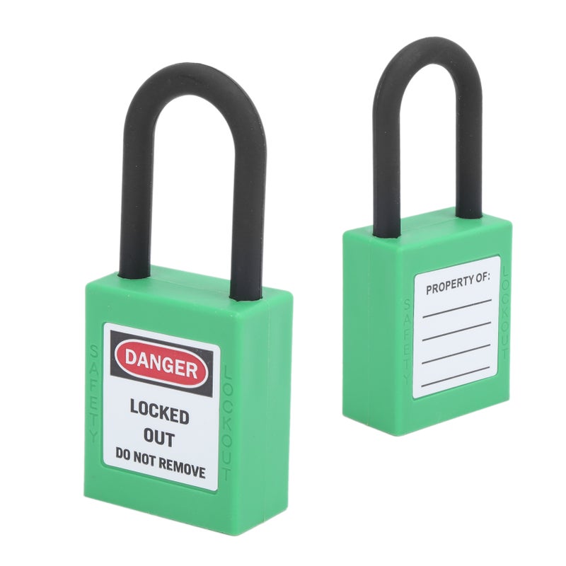 38mm/1.5in Safety Padlock Engineering Insulation DustProof with 2 Keys for Factories Construction Sites Hospitals(Green ) - Image 5