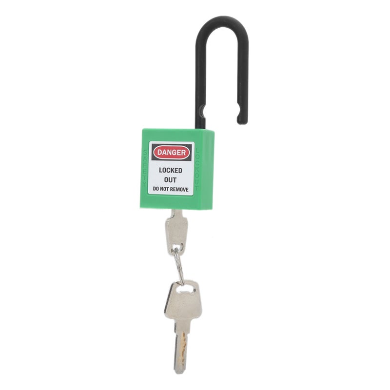 38mm/1.5in Safety Padlock Engineering Insulation DustProof with 2 Keys for Factories Construction Sites Hospitals(Green ) - Image 3