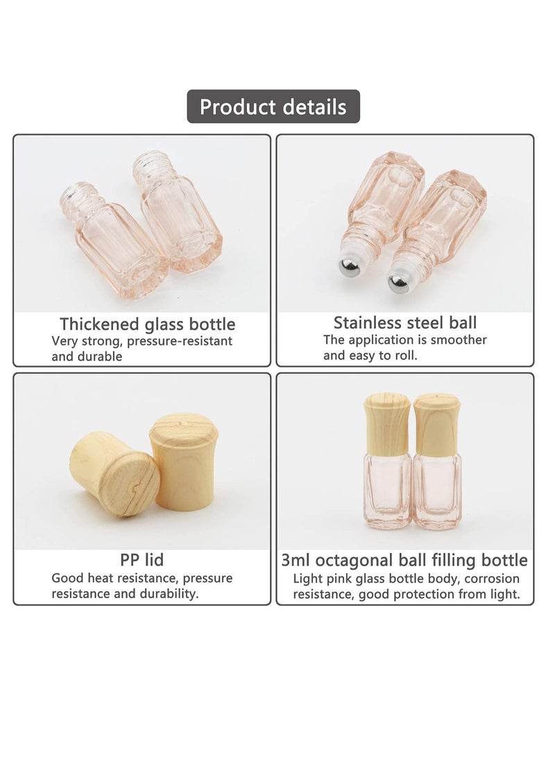 GUDOO 10 Pack Massage Roller Bottles 3ml Octagonal Small Essential Oil Roller Bottles Mini Essential Oil Vials Perfume Sample Travel Cosmetic Container Vial  - Image 4