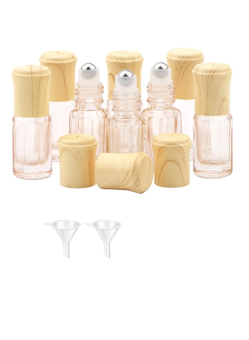 GUDOO 10 Pack Massage Roller Bottles 3ml Octagonal Small Essential Oil Roller Bottles Mini Essential Oil Vials Perfume Sample Travel Cosmetic Container Vial  - Image 1