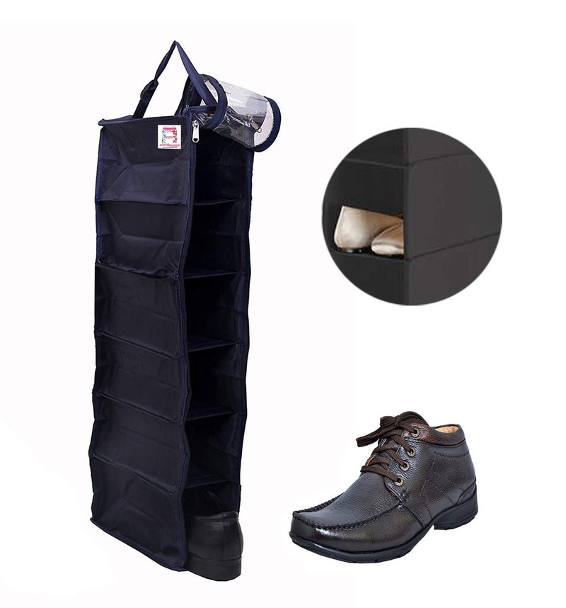 atorakushon® Canvas Black Shoe Rack Travelling Footwear Organizer Shoe Bag Pack of 1 - Image 1
