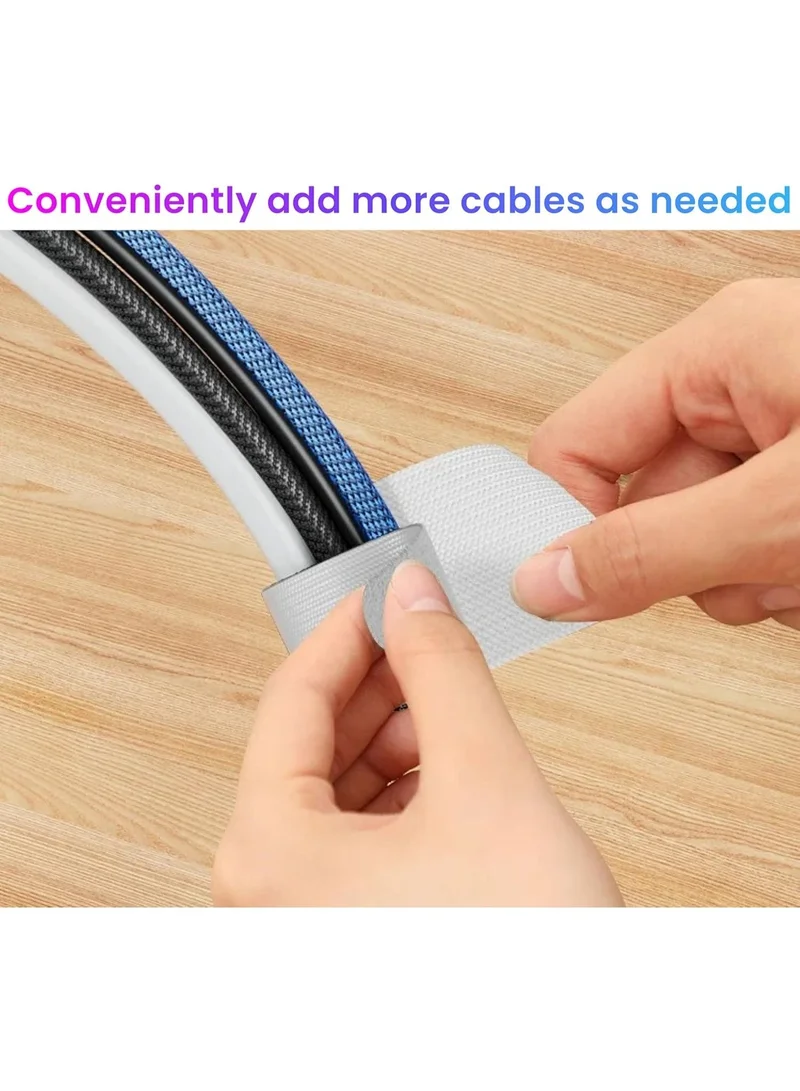 THUGFIT  10 pcs BLACK Self Adhesive Cable Ties Hook Loop Desk Cord Organizers for Home Office Reusable Wire Managers for Cable Management  | Best Price UAE