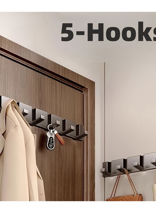 خطافات قابلة للطي مخفية باللون الرمادي - منظِّم تخزين معلق عالي الجودة من سبائك الألومنيوم للباب - Image 2