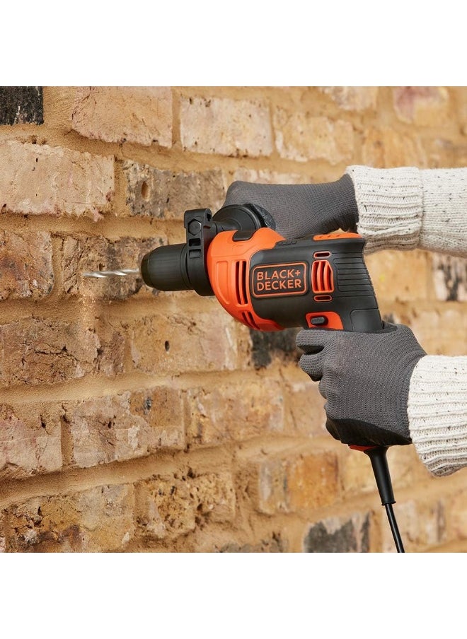 BLACK&DECKER 710W 47,600BPM Single Gear Hammer Drill with 4 Bits in Kitbox for Metal & Masonry Drilling  - Image 3