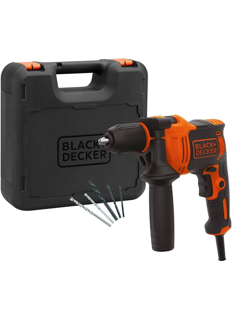 BLACK&DECKER 710W 47,600BPM Single Gear Hammer Drill with 4 Bits in Kitbox for Metal & Masonry Drilling  - Image 2