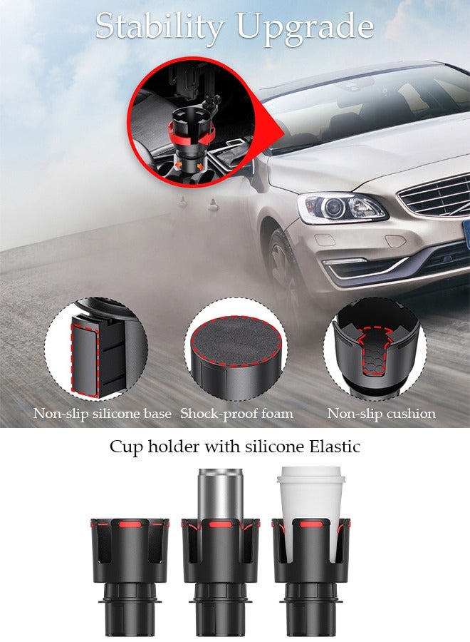 DUNISO Car Cup Holder Phone Mount 2-in-1 Cup Phone Holder for Car Mount Adjustable Base with 360° Rotation Universal Multifunctional Cup Holder Cell Phone Holder for Car Fits Any iPhone - Image 5