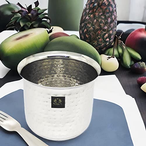 Nyra® Stainless Steel Deep Water Gunj - Flat Bottom Milk Pot and Tope, Cooking Pot, Patila, Bhagona, Tapeli Heavy Gauge Boiling Vessel Dekchi for Home and Kitchen (Capacity - 2.4 LTR) - Image 2