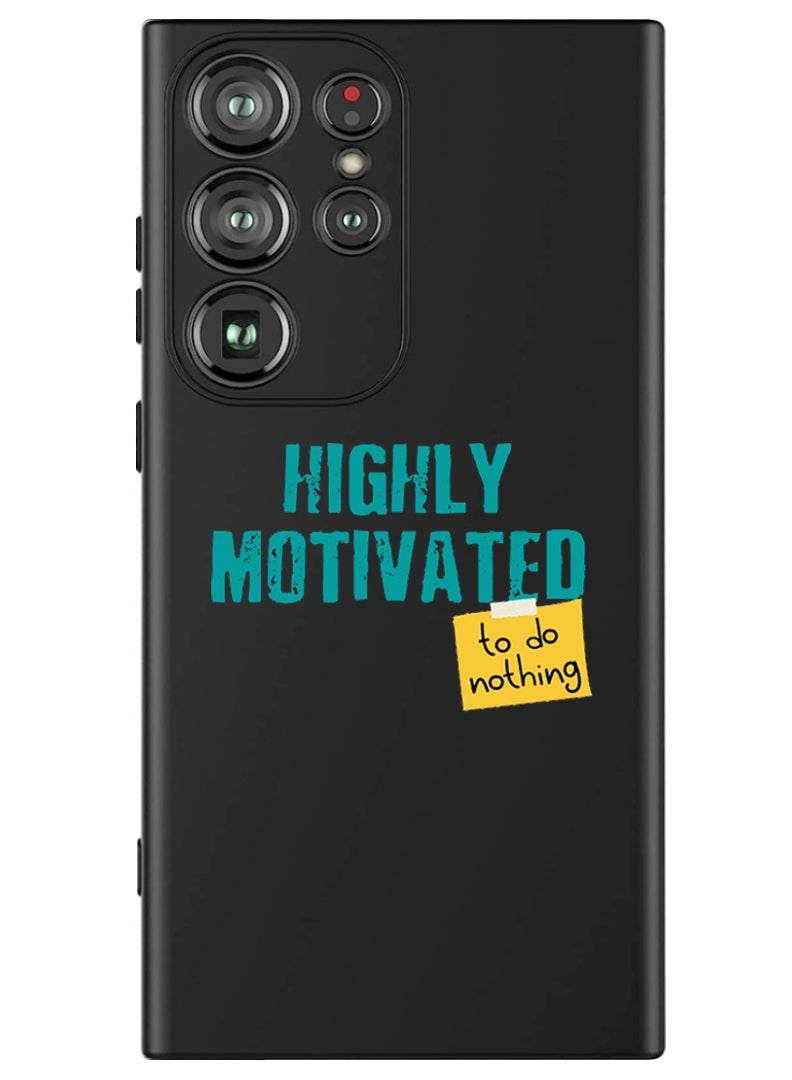 Theodor جراب واقٍ رفيع مصنوع من السيليكون السائل مع حماية كاملة للجسم ومضاد للخدش ومضاد للصدمات لهاتف Samsung Galaxy S24 Ultra (أسود) - عالي الحافز - Image 1